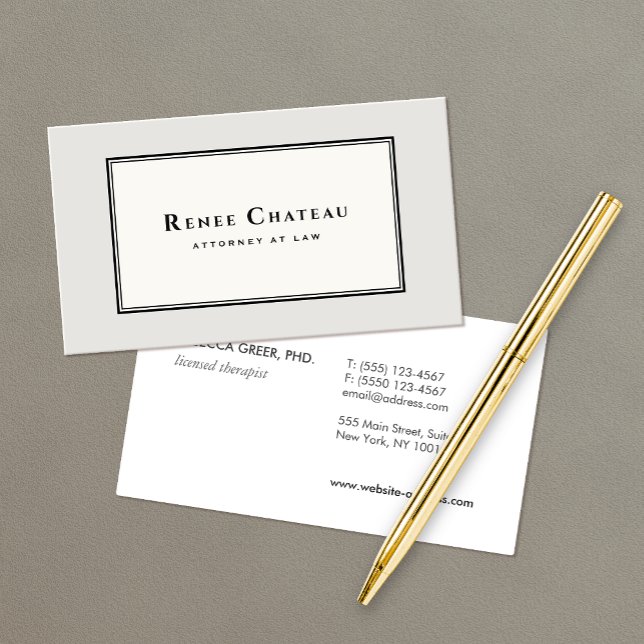 Professional Classic Elegant Brown Taupe Attorney Business Card (Creator Uploaded)