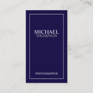 Professional Classic Navy Blue and White Business Card