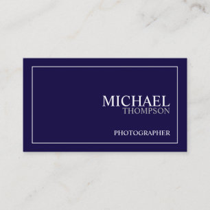 Professional Classic Navy Blue and White Business Card