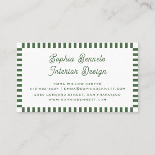 Professional Classic Retro Clean 70s 80s Green Business Card
