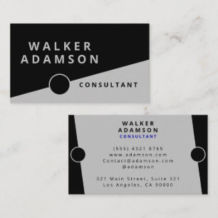 Professional Classic Silver & Black Business Card
