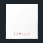 Professional classical font own name custom red notepad<br><div class="desc">This template can be customized to meet all professional occupations.</div>
