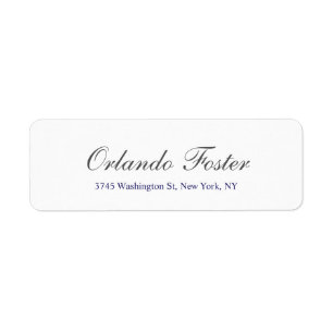 Professional Classical Grey Blue White Script Return Address Label