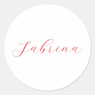 Professional classical handwriting name custom classic round sticker
