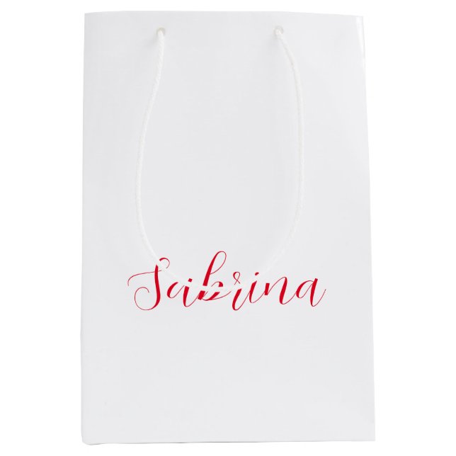 Professional classical handwriting name custom medium gift bag (Front)