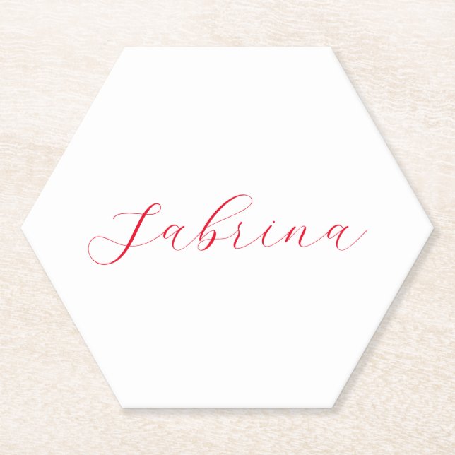 Professional classical handwriting name custom paper coaster (Front)