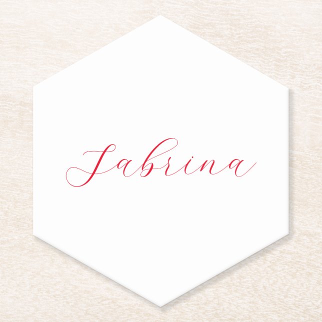 Professional classical handwriting name custom paper coaster (Front)