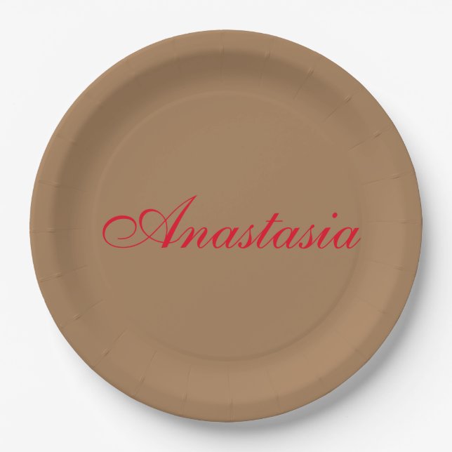 Professional classical handwriting name custom paper plate (Front)