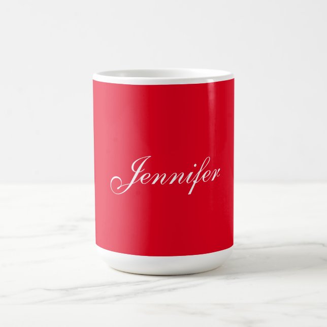 Professional classical handwriting name custom red coffee mug (Center)