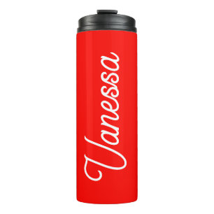 Professional classical handwriting name custom red thermal tumbler