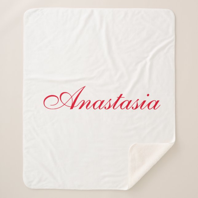 Professional classical handwriting name custom sherpa blanket (Front)