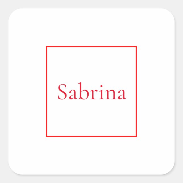 Professional classical handwriting name custom square sticker (Front)