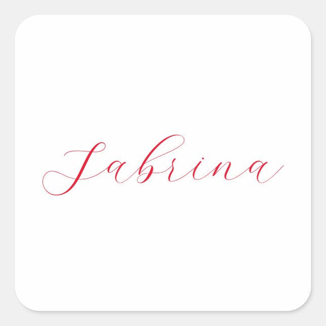 Professional classical handwriting name custom square sticker (Front)