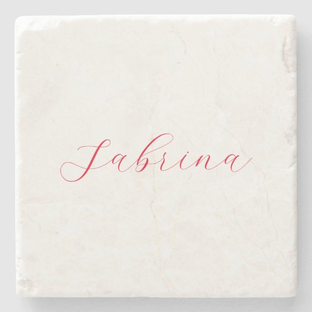 Professional classical handwriting name custom stone coaster (Front)