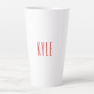 Professional classical handwriting name red white latte mug