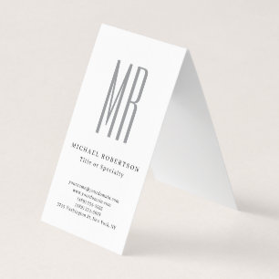Professional Classical Monogram Minimalist Plain Business Card