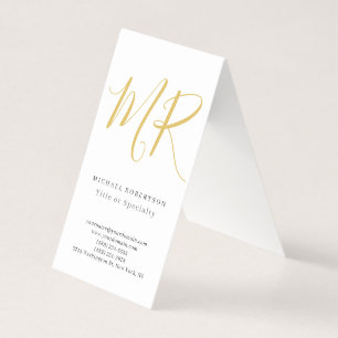 Professional Classical Monogram Minimalist Plain Business Card