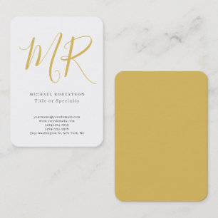 Professional Classical Monogram Minimalist Plain Business Card