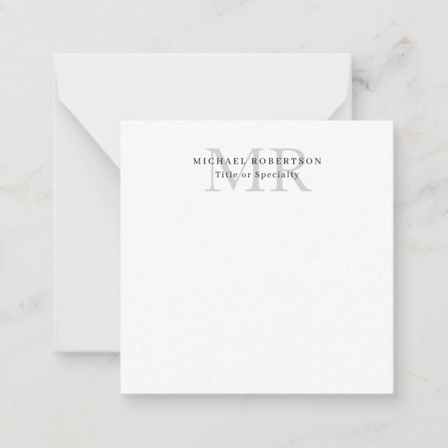Professional Classical Monogram Minimalist Plain Card (Front)