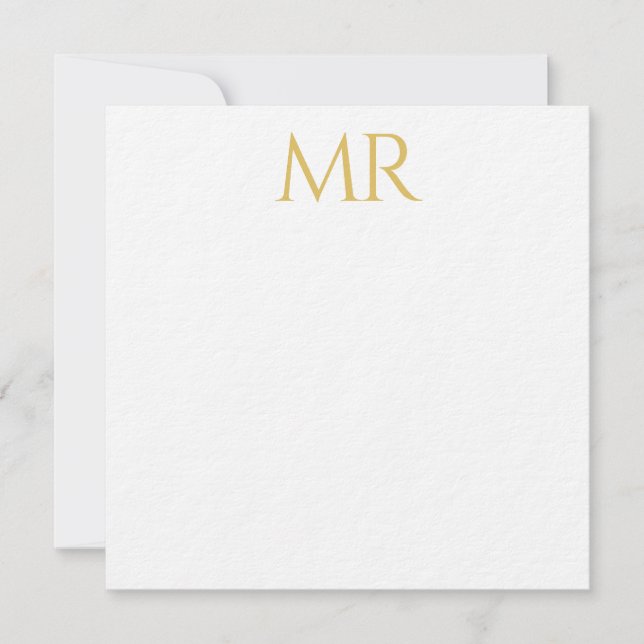 Professional Classical Monogram Minimalist Plain Card (Front)