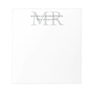 Professional Classical Monogram Minimalist Plain Notepad
