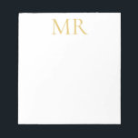 Professional Classical Monogram Minimalist Plain Notepad<br><div class="desc">Classical Professional Simple Design. Easy Editing Tools. Different Card Types and Sizes, Color and Font Choices.</div>