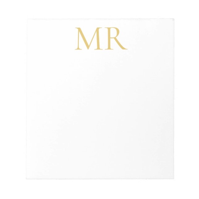 Professional Classical Monogram Minimalist Plain Notepad (Front)
