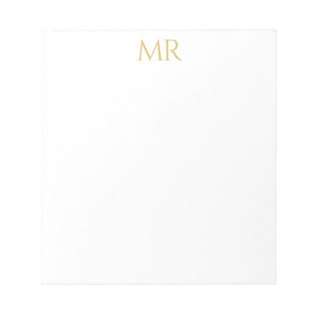 Professional Classical Monogram Minimalist Plain Notepad (Front)