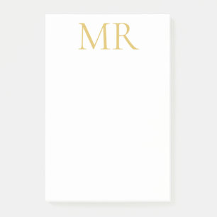 Professional Classical Monogram Minimalist Plain Post-it Notes