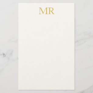 Professional Classical Monogram Minimalist Plain Stationery