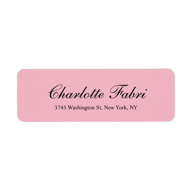 Professional Classical Pale Pink Script Return Address Label (Front)