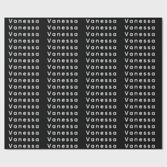 Professional classical plain name custom black wrapping paper (Flat)