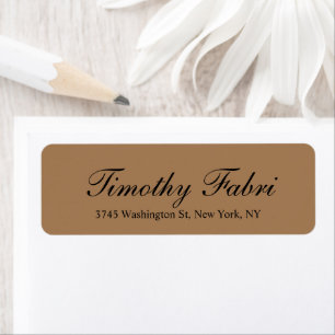 Professional Classical Script Light Brown Elegant Return Address Label