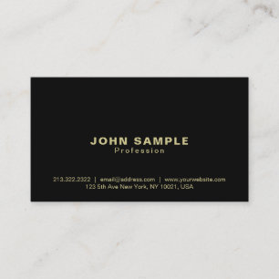Professional Classy Black Gold Modern Simple Business Card