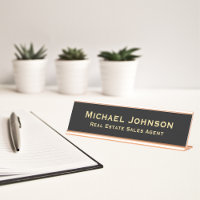Professional Classy Modern Black Gold Office Title