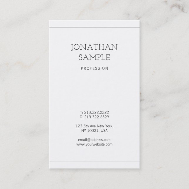 Professional Clean Design Elegant Plain Luxury Business Card (Front)