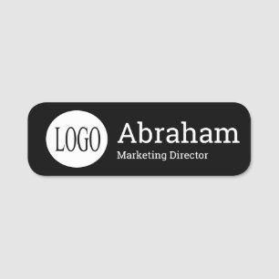 Professional Clean Modern Business Black Logo Name Tag
