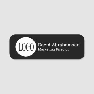 Professional Clean Modern Business Black Logo Name Tag