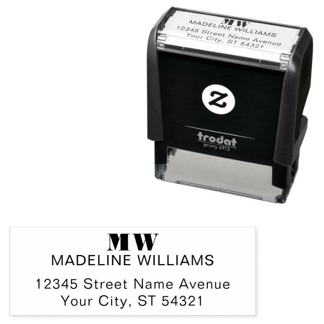 Professional Clean Simple Business Return Address Self-inking Stamp (In Situ)