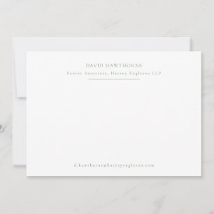 Professional Clean Sleek Sage Green Note Card