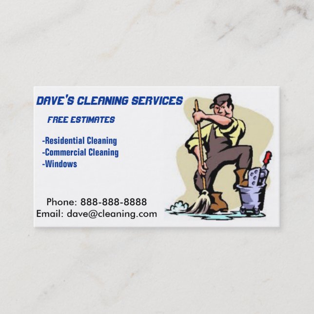 Professional Cleaner Business Card (Front)