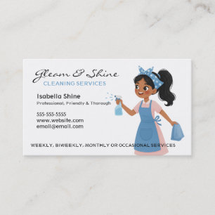 Professional Cleaner Housekeeping Maid Service Business Card