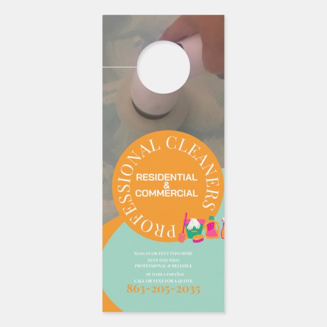 Professional Cleaning Home Deep Cleaner Door Hanger (Front)