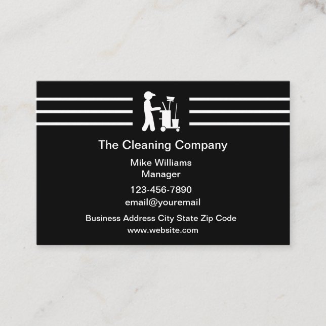 Professional Cleaning Janitorial Business Cards (Front)