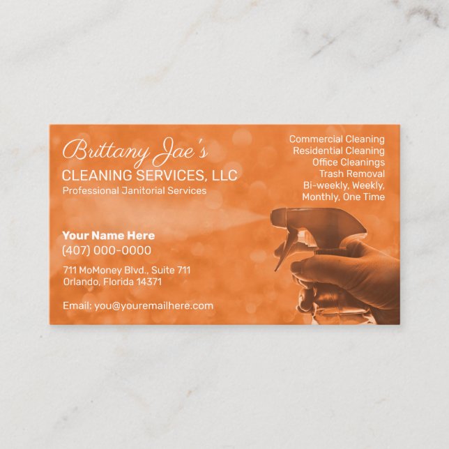 Professional Cleaning/Janitorial Housekeeping Serv Business Card (Front)