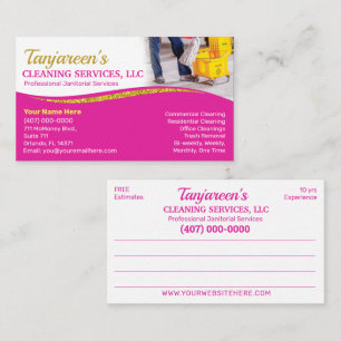 Professional Cleaning/Janitorial Housekeeping Serv Business Card