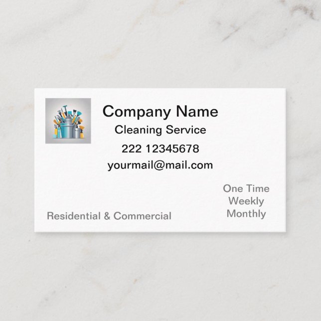 Professional Cleaning Service Business Card (Front)