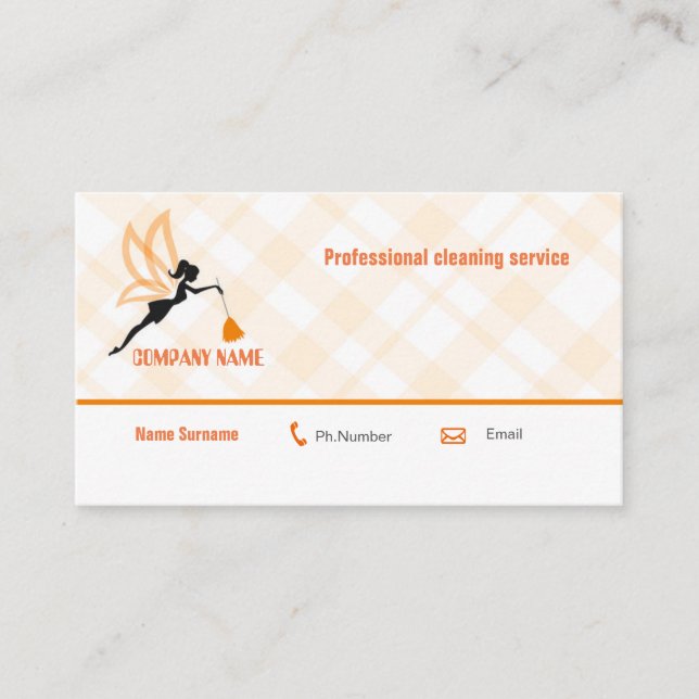 Professional cleaning service business card (Front)