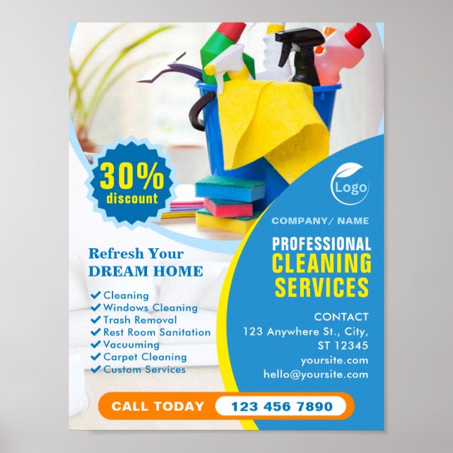 Professional Cleaning Service Business  Poster (Front)