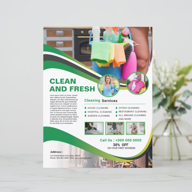 Professional Cleaning Service Flyer Template (Standing Front)